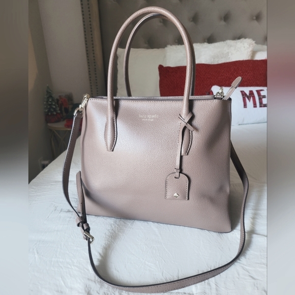 Kate Spade Eva Taupe satchel cross body handbag purse NWOT - Picture 2 of 11